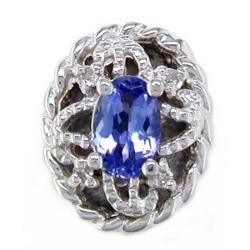 B3624 14K TANZANITE AND DIAMOND SLIDE 